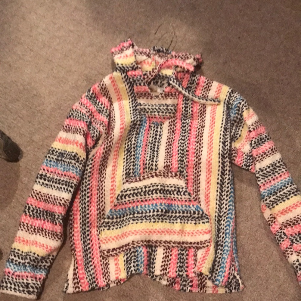 Multi colored Baja poncho